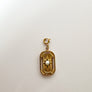 Rectangle Charm with White stone