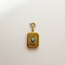 Rectangle Charm with Blue stone