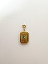Rectangle Charm with Blue stone
