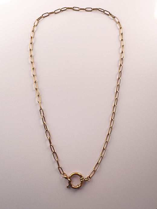 Paperclip Chain with Charm Link