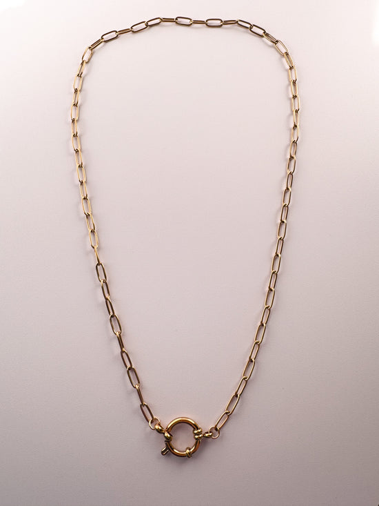 Paperclip Chain with Charm Link